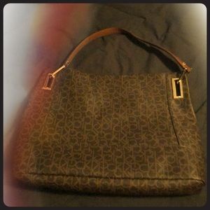 Calvin Klein genuine brown leather Hobo bag